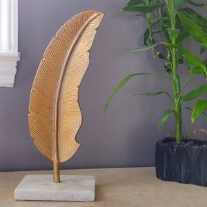 Gold Leaf with marble stone base